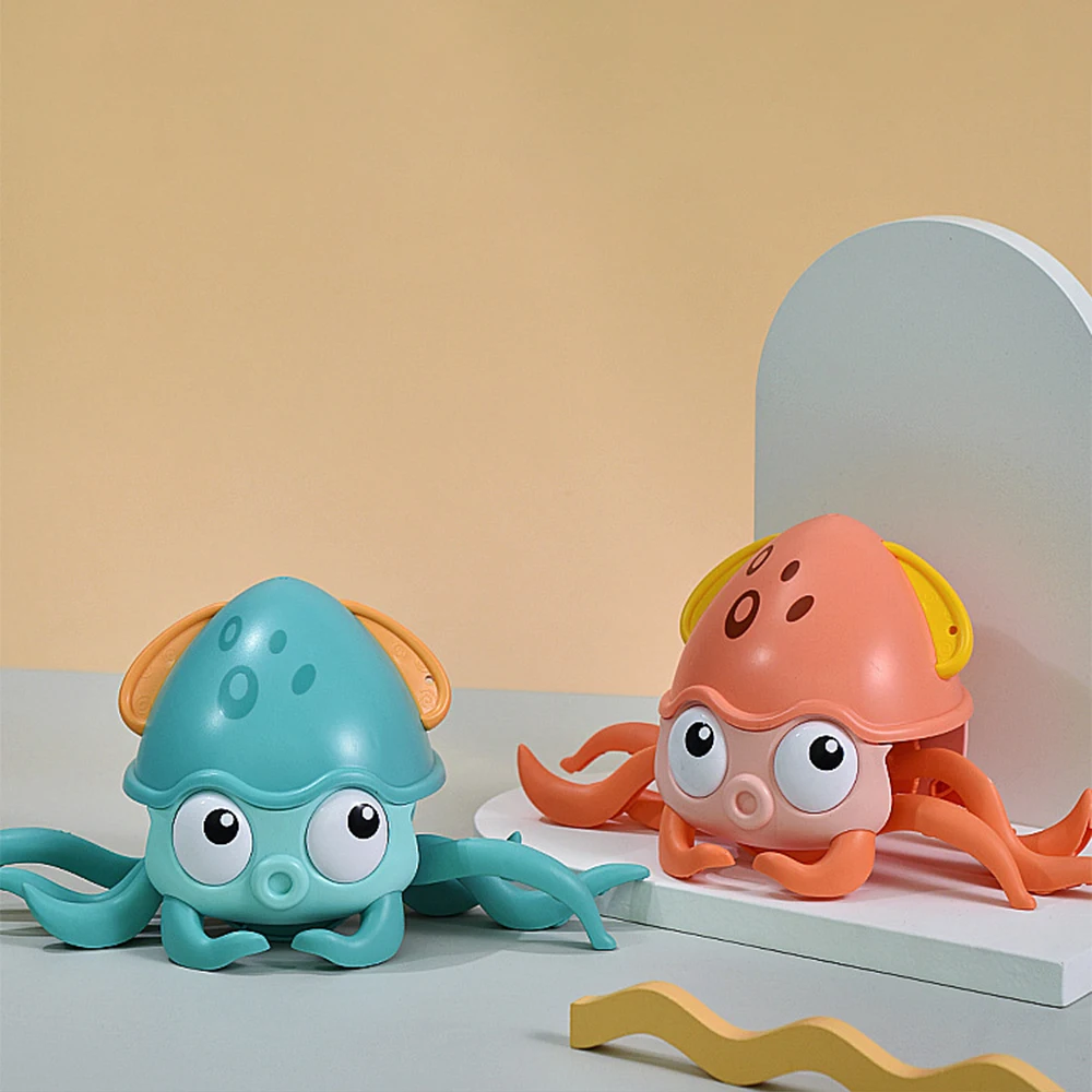 

Children Octopus Clockwork Toy Baby Bathing Bath Toys Rope Pulled Crawling Clockwork Crab on Land and Water Boys Girls Toy Gifts