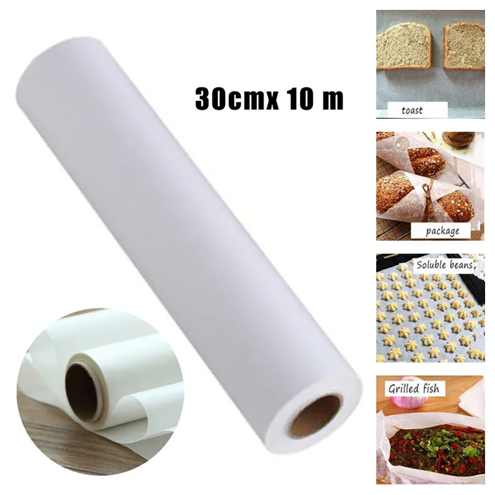 

10M Baking Paper Barbecue Double Sided Silicone Oil Parchment Bakery BBQ Party Non-stick Oil-proof Bakeware Kitchen Accessories