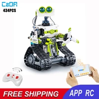 cada remote control robot model building blocks 434pcs programming robot car with app rc moc bricks children toys gift