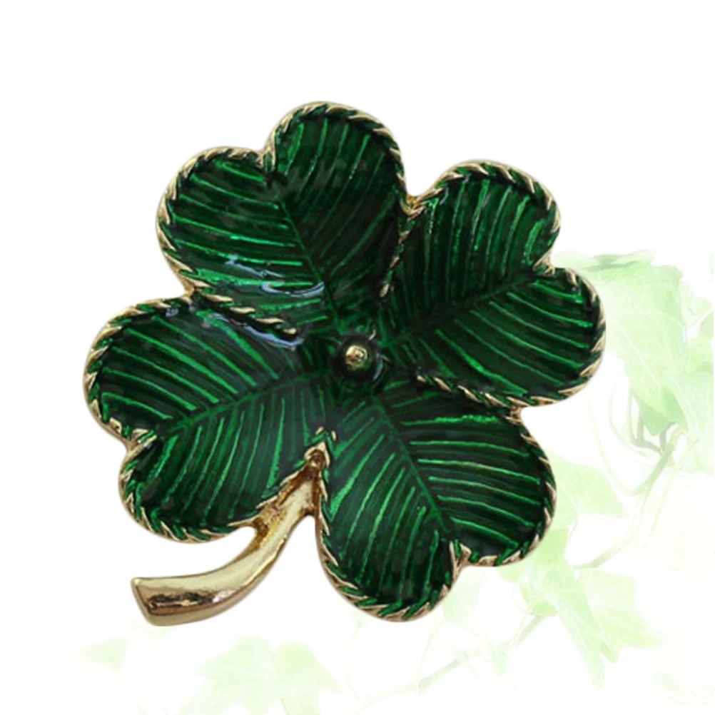 

Brooch Pin Shamrock Day Leaf Patricks St Lapel Four Women Patrick S Metal Brooches Hat Green Decorations Badge Vintage