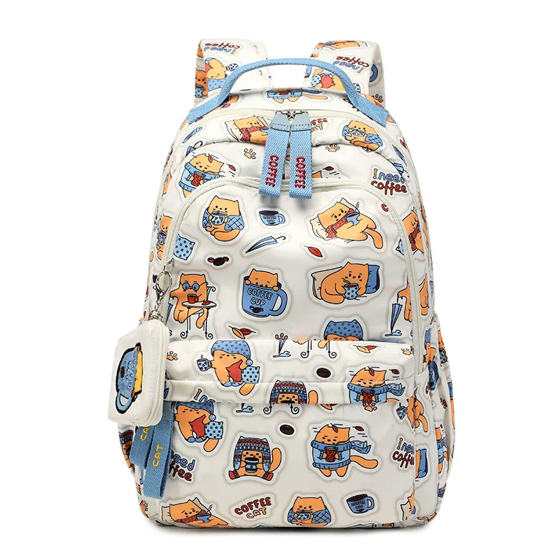 

Новый Школьный рюкзак для девочек, сумка для книг с милым котом, водонепроницаемая школьная сумка с женским весом, школьный рюкзак, школьный рюкзак для подростков