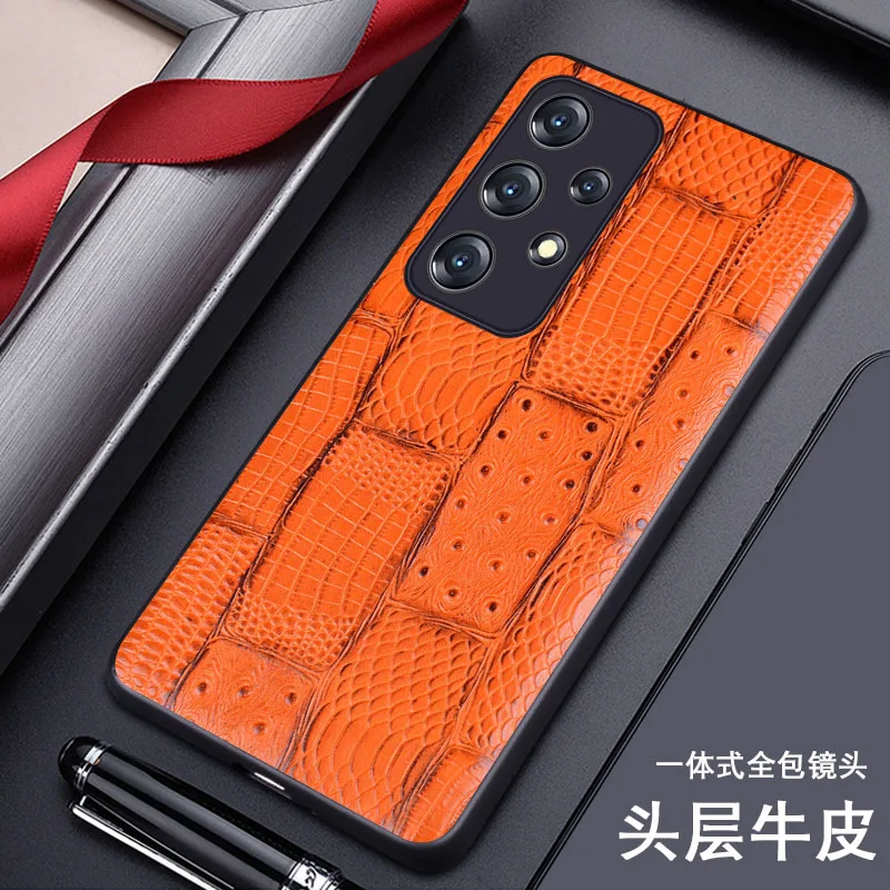 Hot Sales Luxury Genuine Leather Phone Case For Samsung Galaxy A73 A53 5g Shockproof Back Cover Fundas For A73 Cases