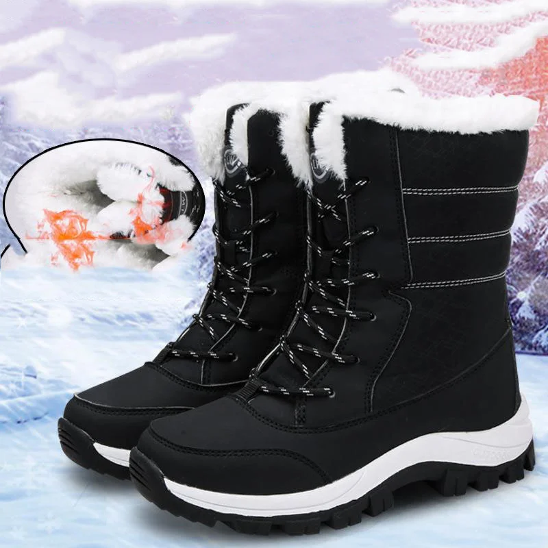 

Женские ботинки, зимние мягкие женские ботинки со шнуровкой, сохраняющие тепло зимние ботинки с круглым носком Botas Mujer