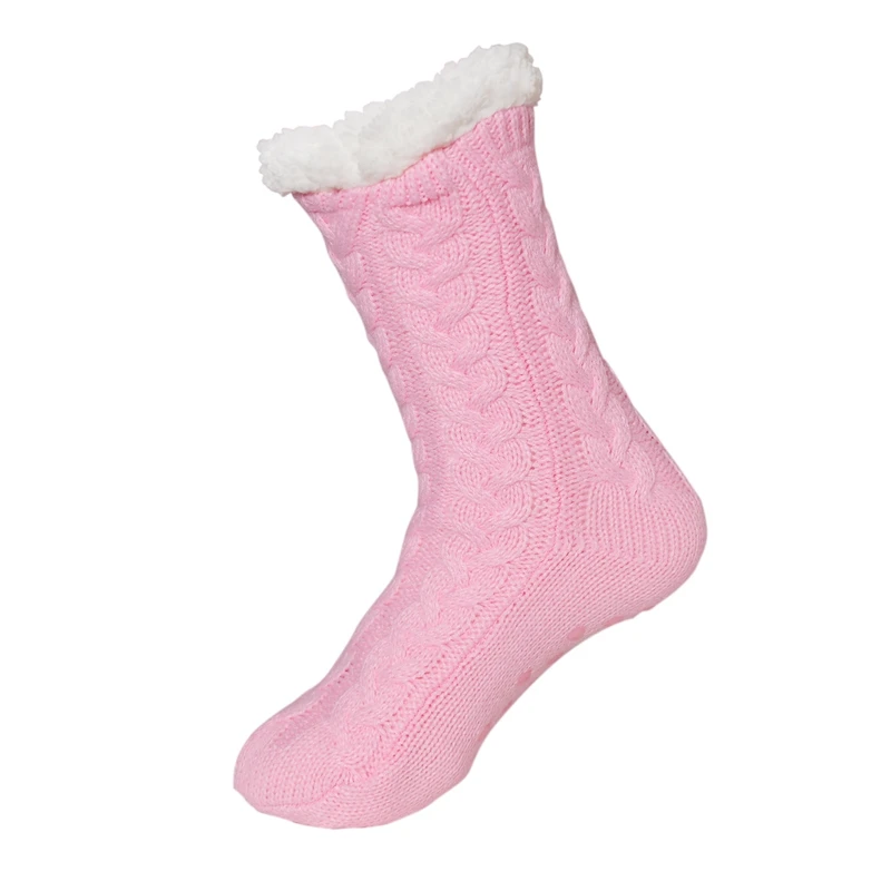 3pcs Plush Anti-Skid Thickening Keep Warm Glue Dot Socks Winter Breathable Women Floor Socks Women'S Hot Socks In Winter