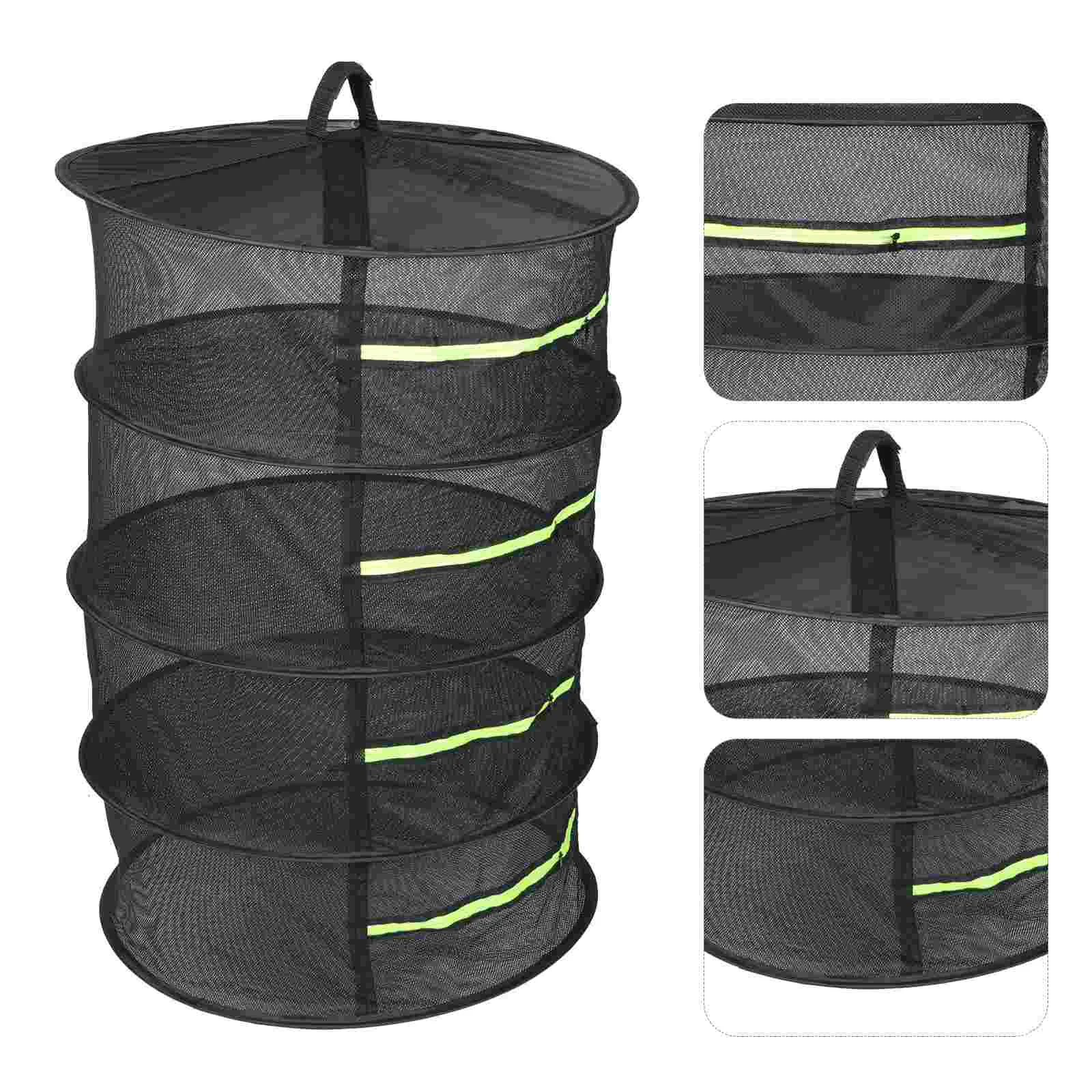 

Round Herb Drying Net 4-Layer Zipper Drying Net Collapsible Plant Drying Net