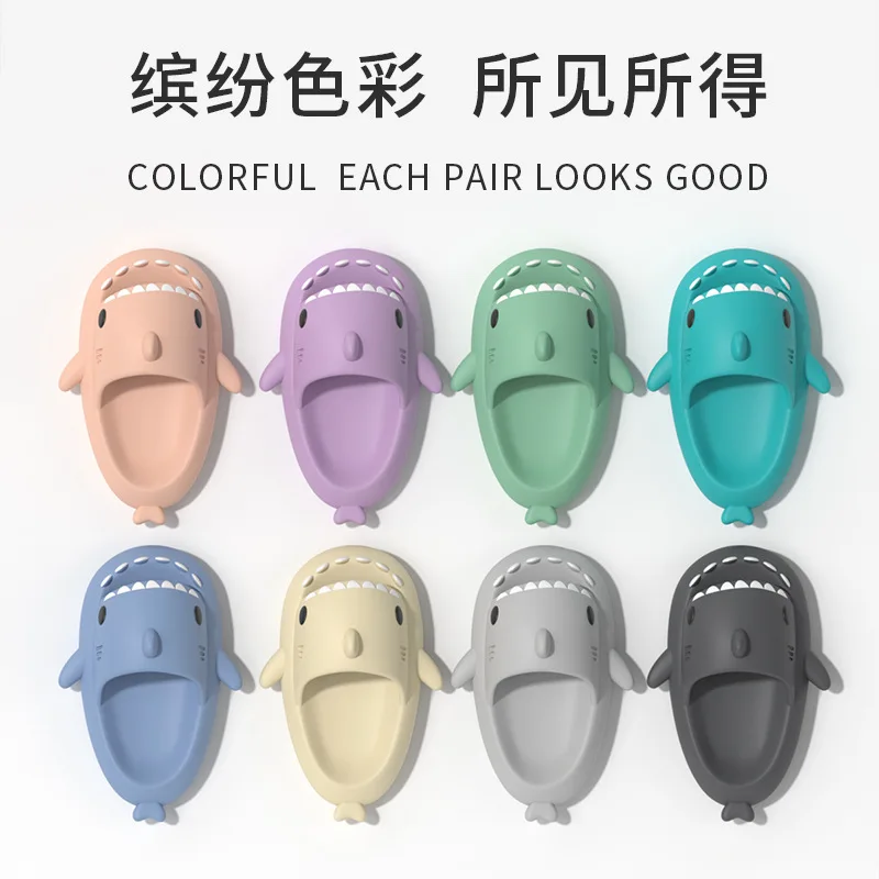 Женские/мужские летние пляжные сланцы нескользящая обувь в виде акулы