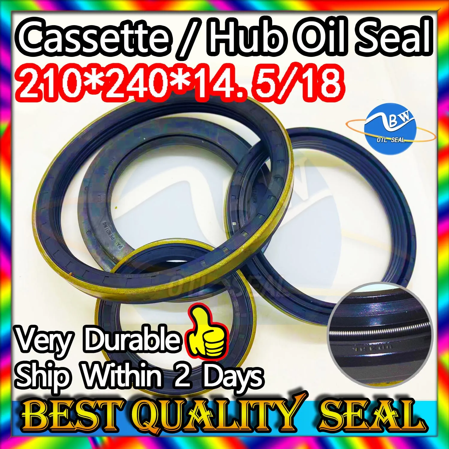 

Cassette Oil Seal 210*240*14.5/18 12015196B Hub Oil Sealing For Tractor Cat High Quality 210X240X14.5/18 12015196B Dust Bushing