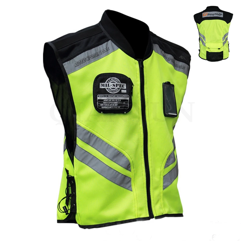 

for honda yamaha Motorcycle Reflective Vest Motorbike Safty Clothes Moto Warning High Visibility Jacket Waistcoat Team Uniform