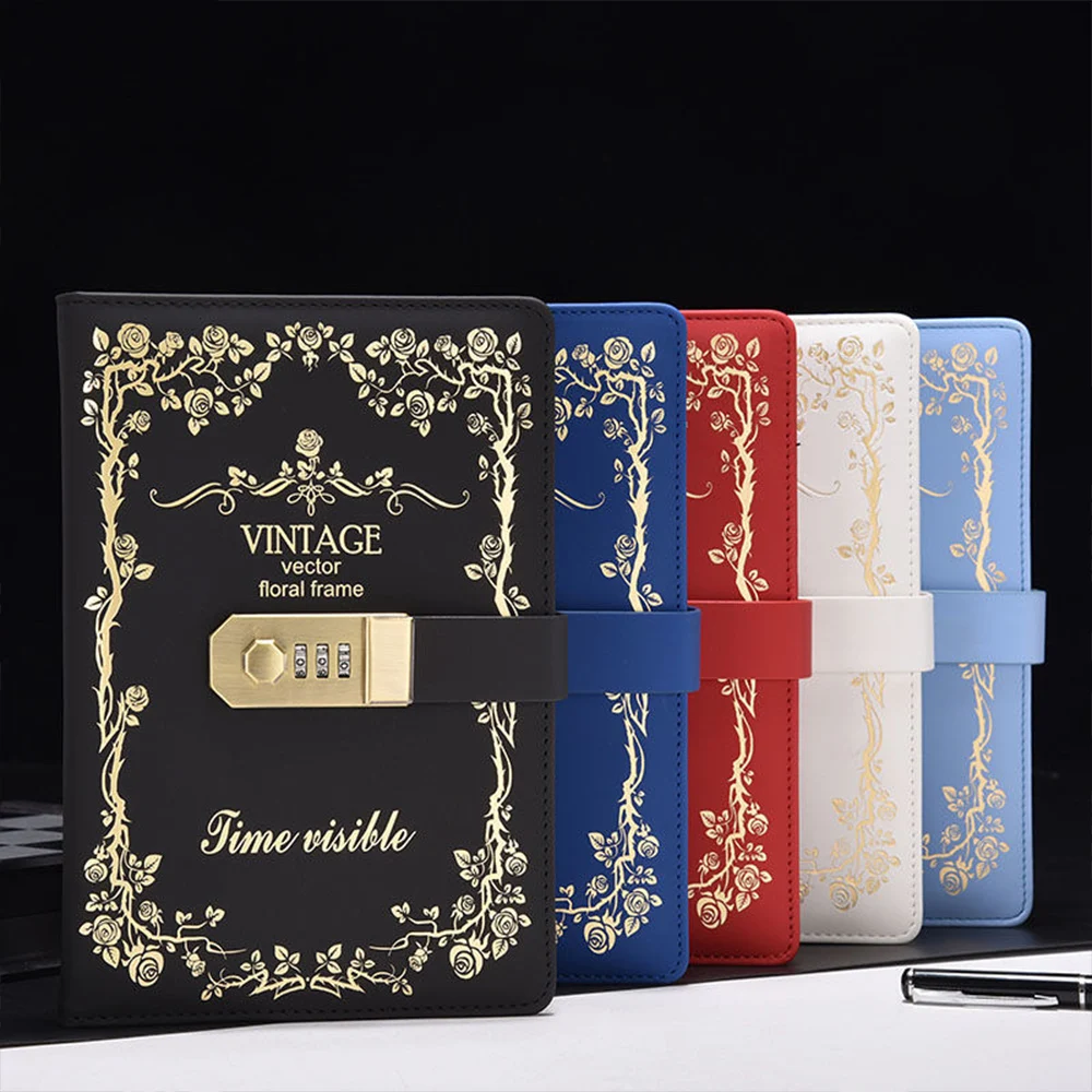 

Password Lock Notebook A5 360 Pages Creative Diary Notebook B6 300 Page Students Secretly Keep Notebook Diary Hand Ledger 2022