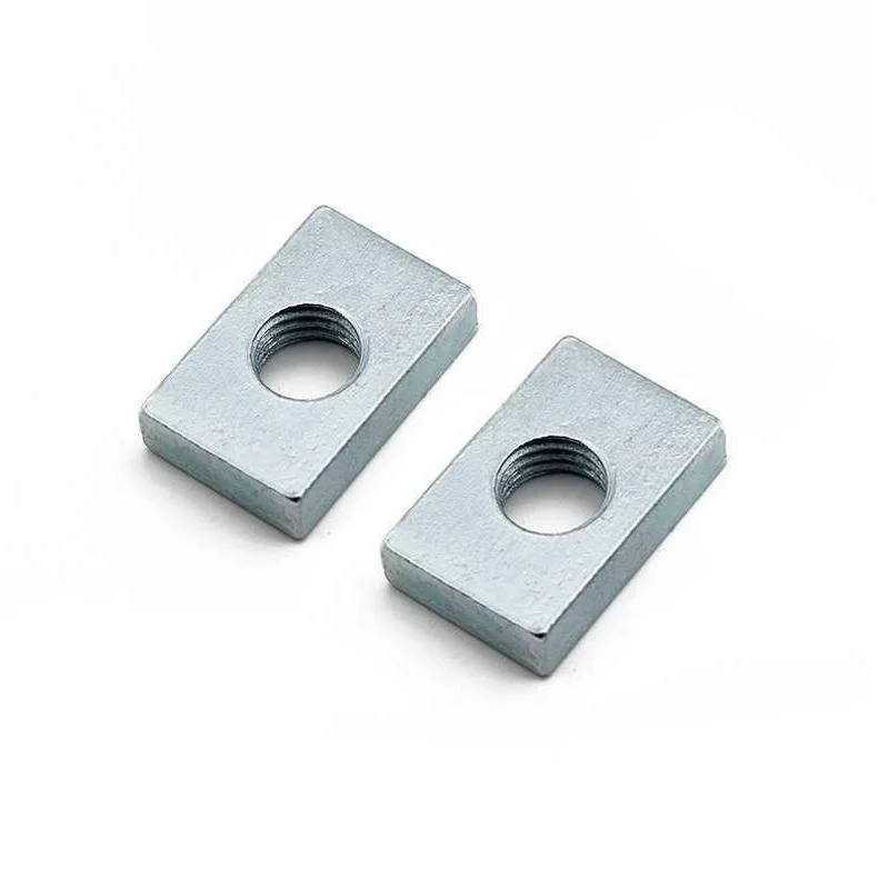 

100pcs Square Nut M3 M4 M5 M6 Rectangular Nuts GB39 Aluminum Profile Accessory Slider Block Thin Carbon Steel Countersunk Nut
