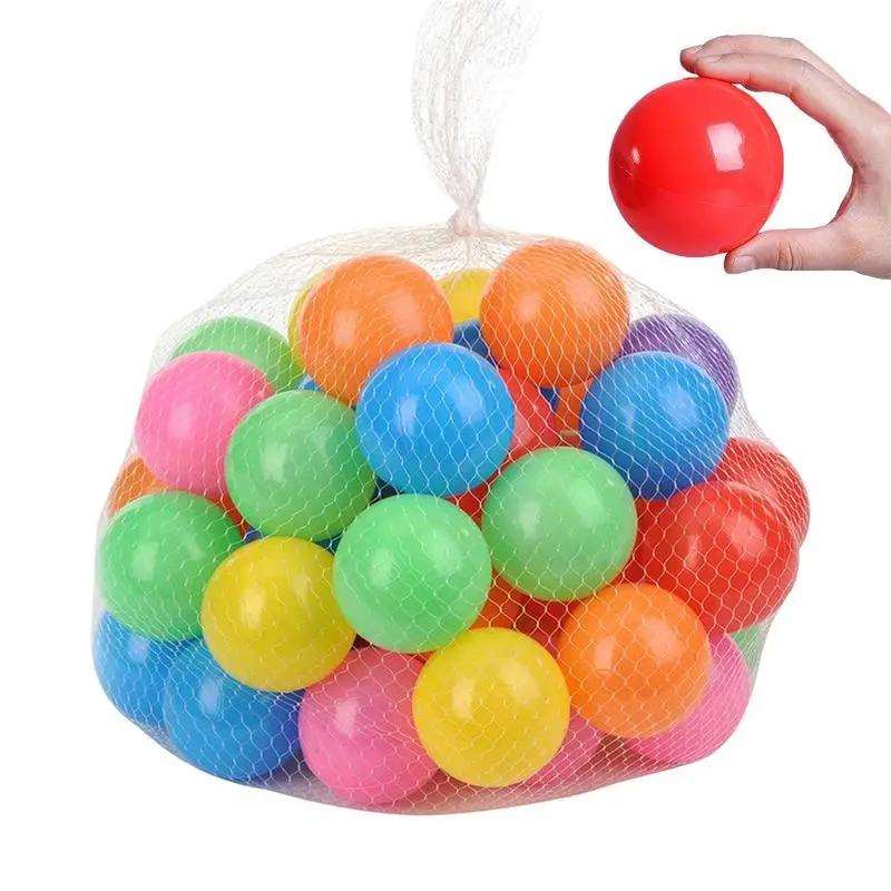 

Ball Pit Balls Pool Water Toy Balls 50pcs/bag Reusable Thick Ocean Balls With Storage Bag For Children Play Tents And Ball Pits