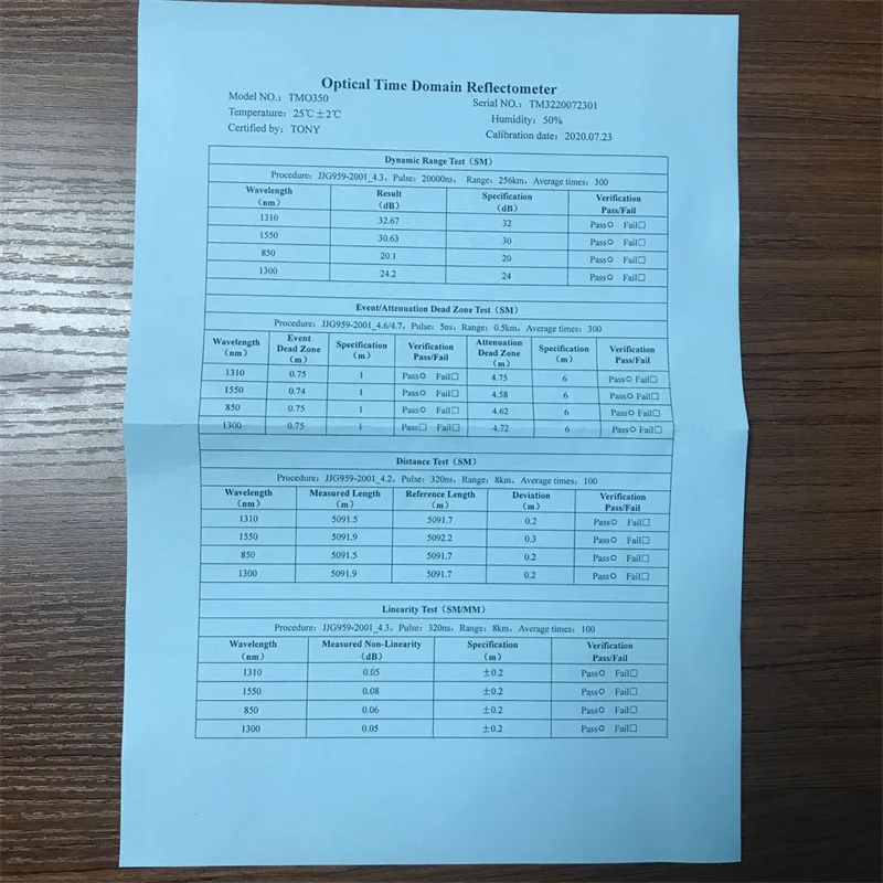 Original TMO350 OTDR SC/FC UPC APC SM MM Tester 850nm 1300nm 1310nm 1550nm Optical Time Domain Reflectometer Multi-language
