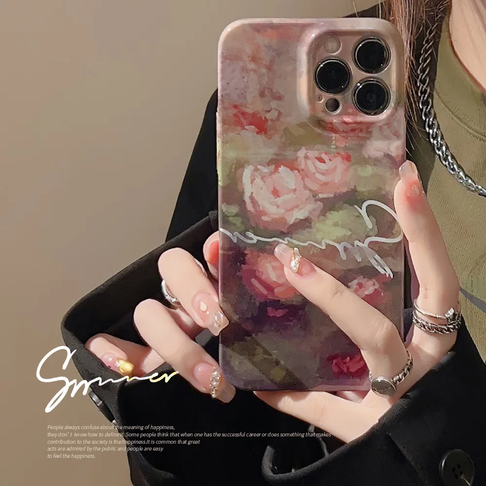 

Чехол для IPhone 14, 13, 12, 11, XS Pro Max, уникальный мягкий модный чехол с рисунком розы, ударопрочный защитный чехол для камеры телефона