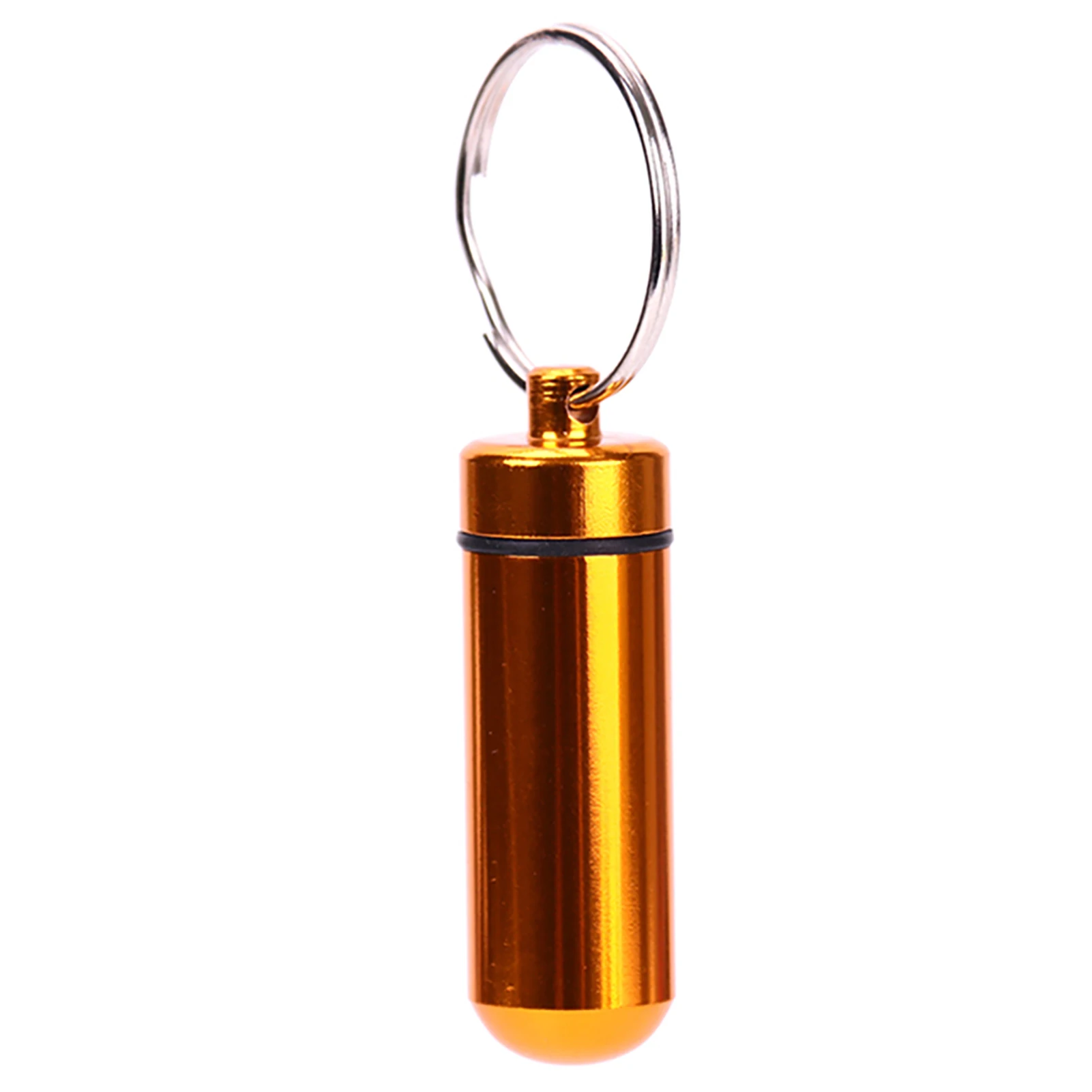 

Outdoor Camping Pill Organizer Fish Oil Health Care For Travel Storage Mini With Key Ring Aluminum Alloy Medicine Bottle