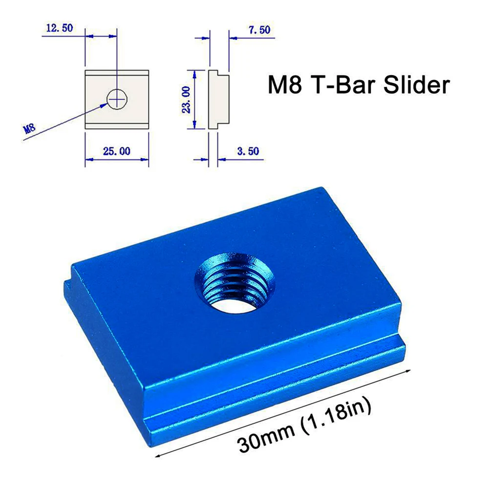 

1pc M6/M8 T-Track Slider Aluminum Alloy T Slot Nut Standard Miter Track For Workbench Router Table Woodworking Tool Fastener