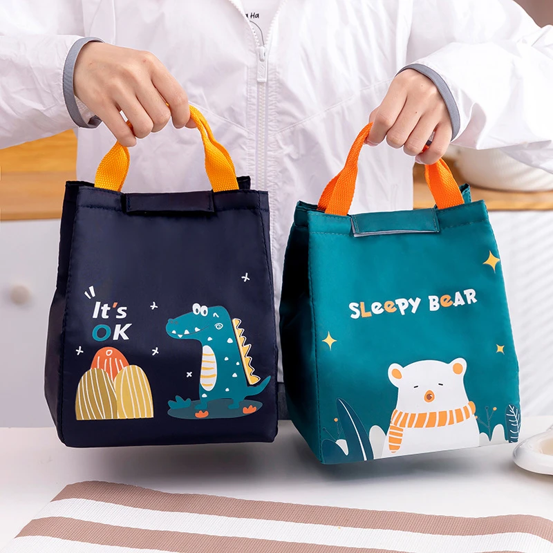 

Cartoon Kids Portable Lunch Bag for Women Insulated Cooler Handbag Aluminium Foil Thermal Work Food Bags Picnic Dinner Container