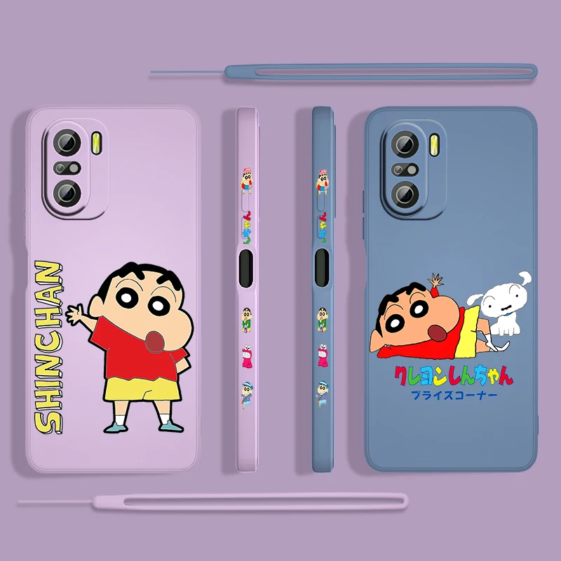 

Cartoon Crayon Shin-chan Boy For Xiaomi Redmi K50 Gaming 10X 9 9A 9T 9AT 8 8A 7 6A 5A 4X Pro 4G 5G Liquid Left Rope Phone Case