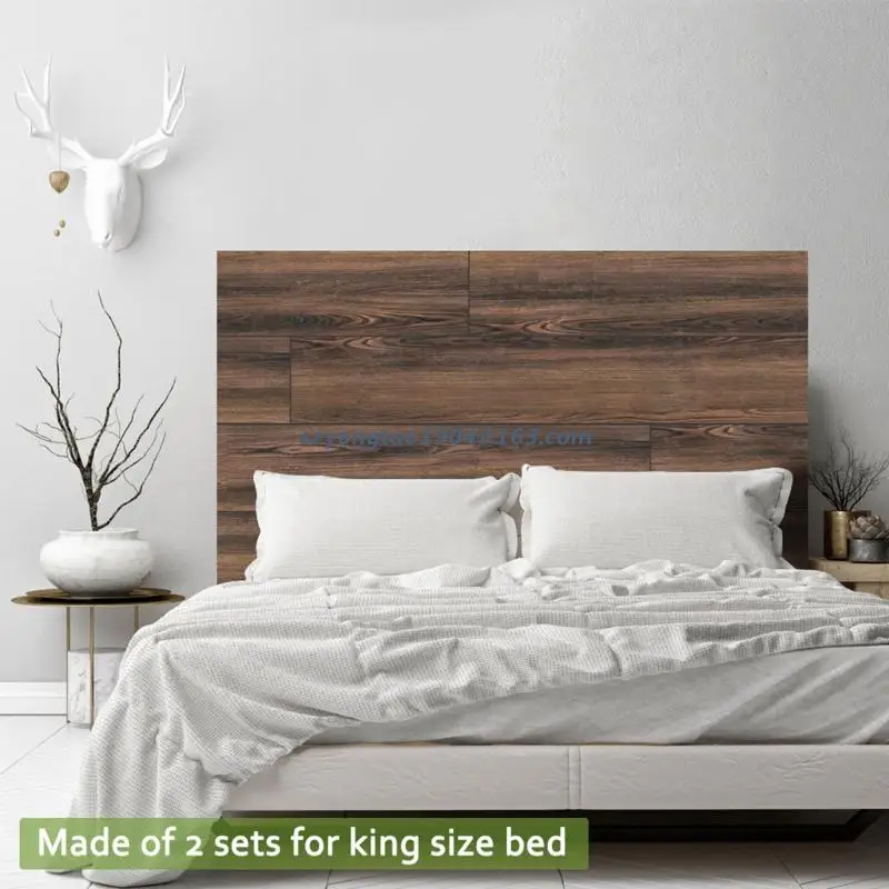 

2 Rolls Floor Stickers Wood Grain PVC Waterproof Self-adhesive Wall Decoration