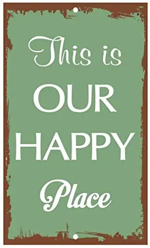 

Tin Sign Aluminum Retro There is Our Happy Place Room Plaque Sign 8 X 12 inch Iron Painting Vintage Signs