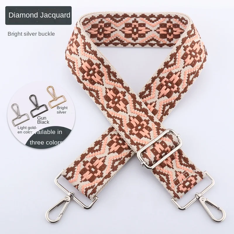 .bag shoulder strap 5cm wide diamond jacquard bag with colorful straps adjustable handbag shoulder strap women DIY handbag