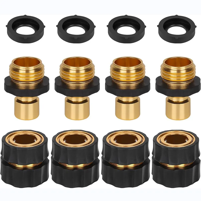 

Set Of 4 1.91cm Male And Female Garden Hose Quick Connectors