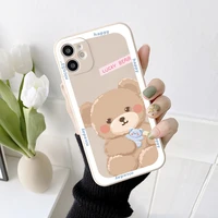 cute bear 3d cartoon pattern soft tpu shockproof bumper for women girls soft silicone protective for iphone