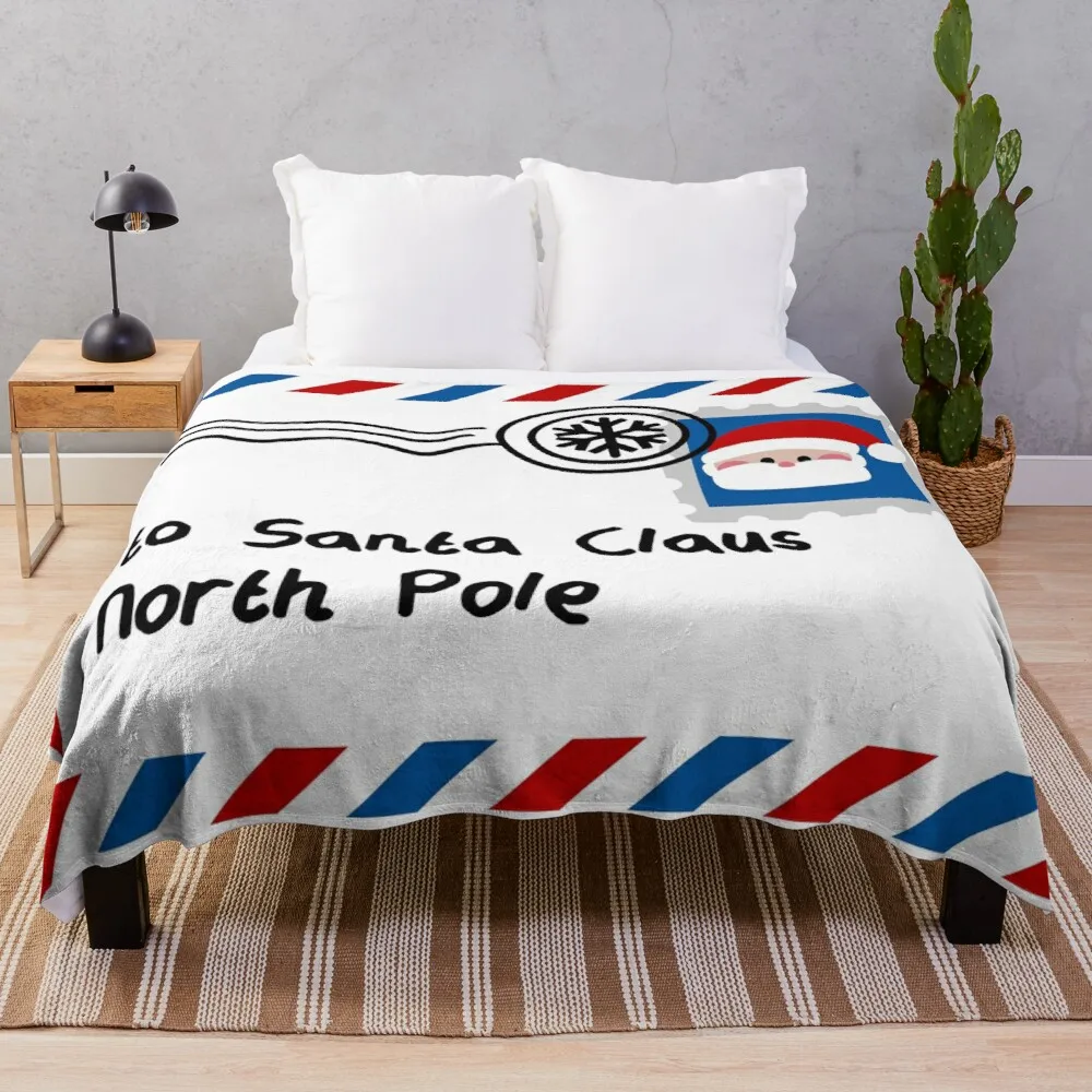 

Letter To Santa Claus Throw Blanket Tufting Luxury Designer Blanket Vintage Blanket