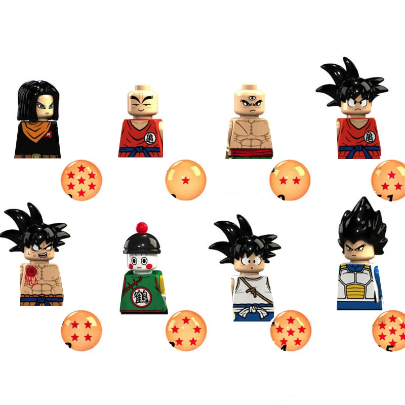 Игрушечные строительные блоки 4/6/8 шт./набор Драконий жемчуг аниме Гоку Вегета