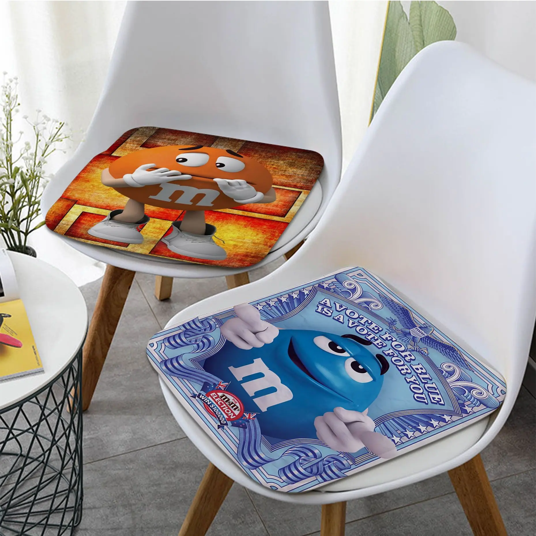 

M&M's Chocolate Nutella Bottle Art Seat Cushion Office Dining Stool Pad Sponge Sofa Mat Non-Slip Cushion Pads