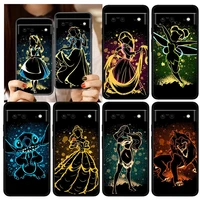 elsa ariel princess disney for google pixel 7 6 6a 5 4 5a 4a xl pro 5g silicone shockproof soft tpu black phone case cover