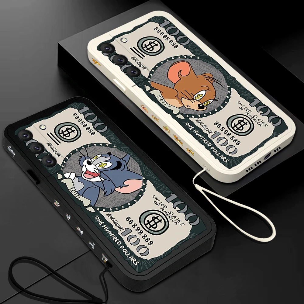 Милый чехол для телефона Tom And Jerry для Samsung A81, A53, A50, A12, A52, A52S, A51, A72, A71, A32, A22, A20, A30, A21S, A11, 4G, с ремешком на руку