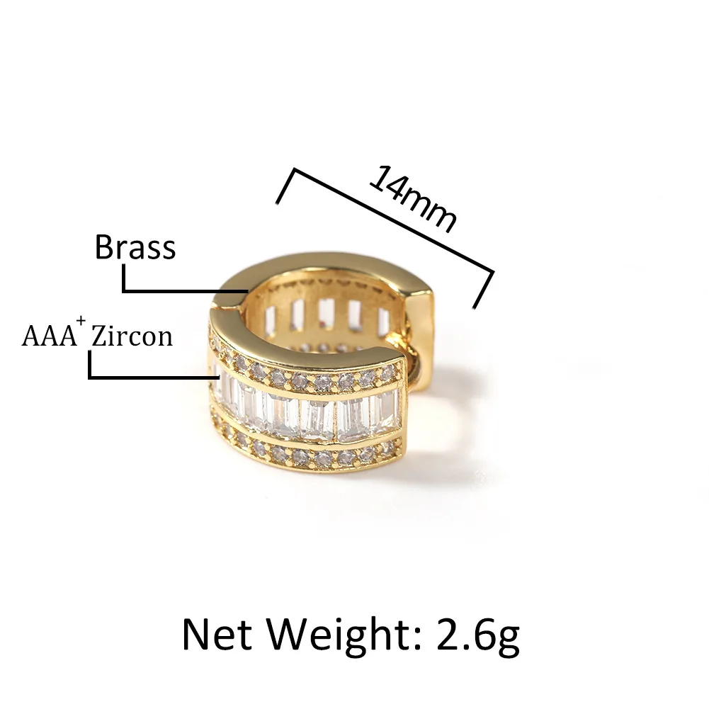 

accessories simple diamond-studded earrings Hiphop fashion trend square zirconium earrings hip phop rap accessories
