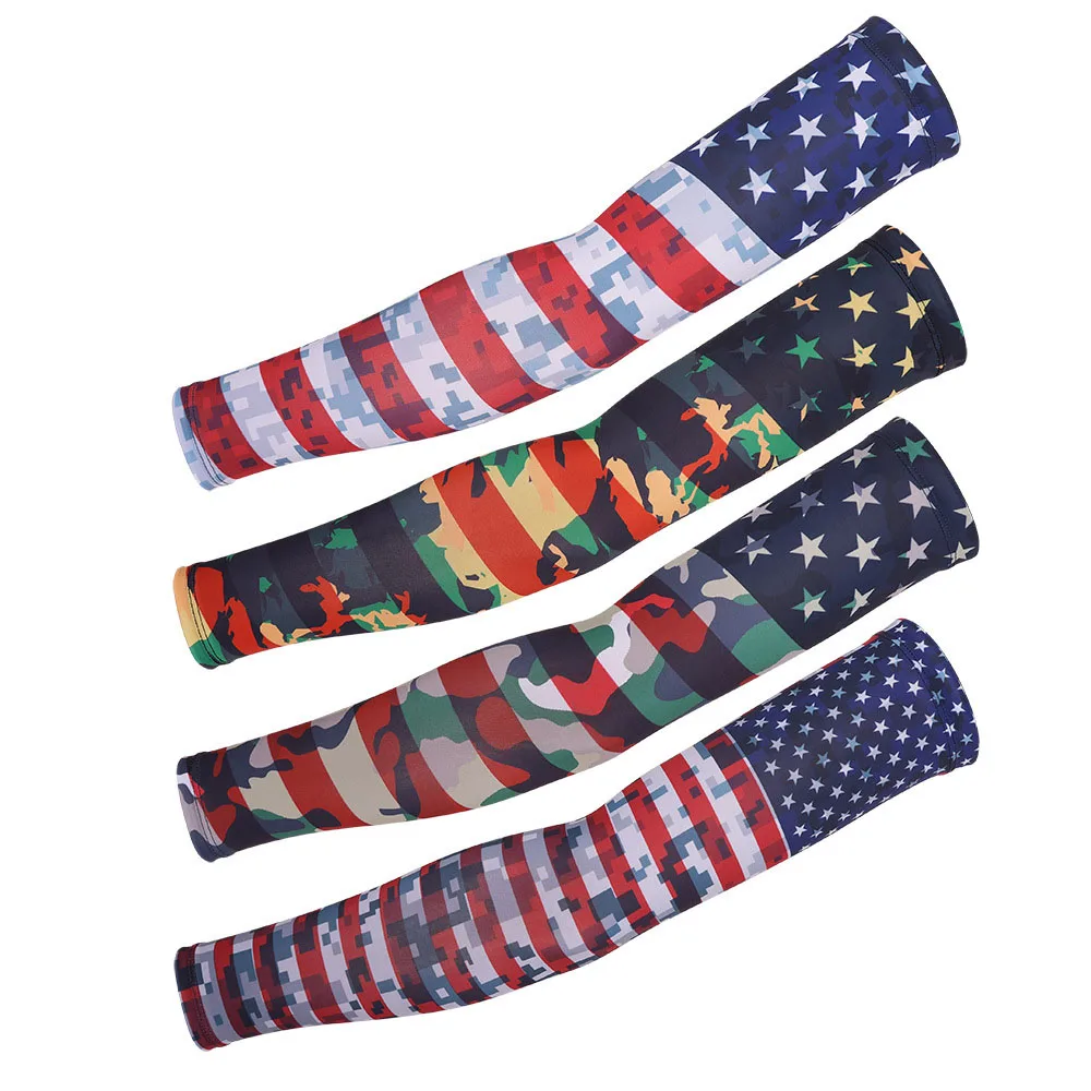 

Plus Size Arm Sleeve National Flag Running Fishing Sunscreen Sleeves Summer Quick Dry Breathable Ice Silk Cycling Arm Warmers