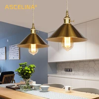 ascelina pendant lights vintage e27 head pendant lamp with plug golden color led pendant lamp for living room
