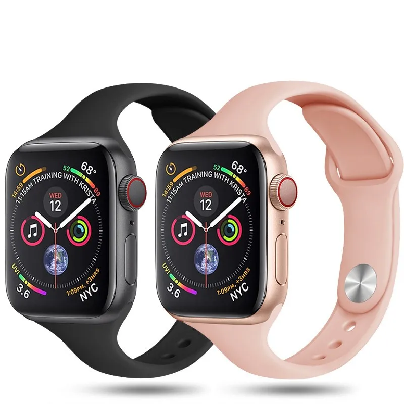 

Силиконовый ремешок для Apple watch band 45 мм 41 мм 44 мм 40 мм 38 мм 42 мм, тонкий браслет для смарт-часов iWatch Series 6 5 4 3 se 7