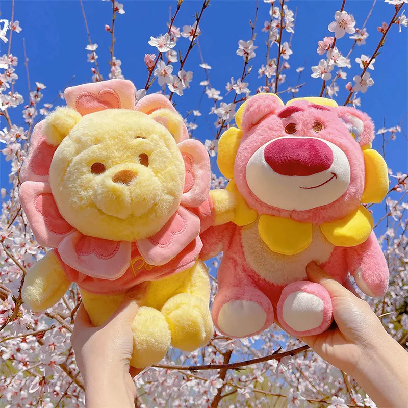 

30cm Winnie-the-pooh Plush Toys Disney Cartoon Lotso Stuffed Plushie Dolls Toys Children Flower Fairy Sakura Doll Birthday Gift