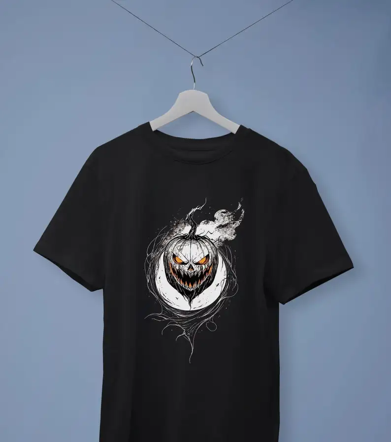 Футболка с тыквой ужасов рубашка волком одежда в стиле гранж ликантопия