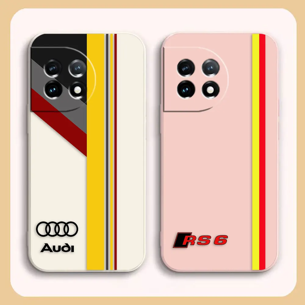 Phone Case For Oneplus 11 10 9 9R 9RT 8 8T 7 7T 5 5T 6 ACE 2V NORD Pro Case Cover Funda Cqoue Shell Capa Luxury Car A-Audi LOGO