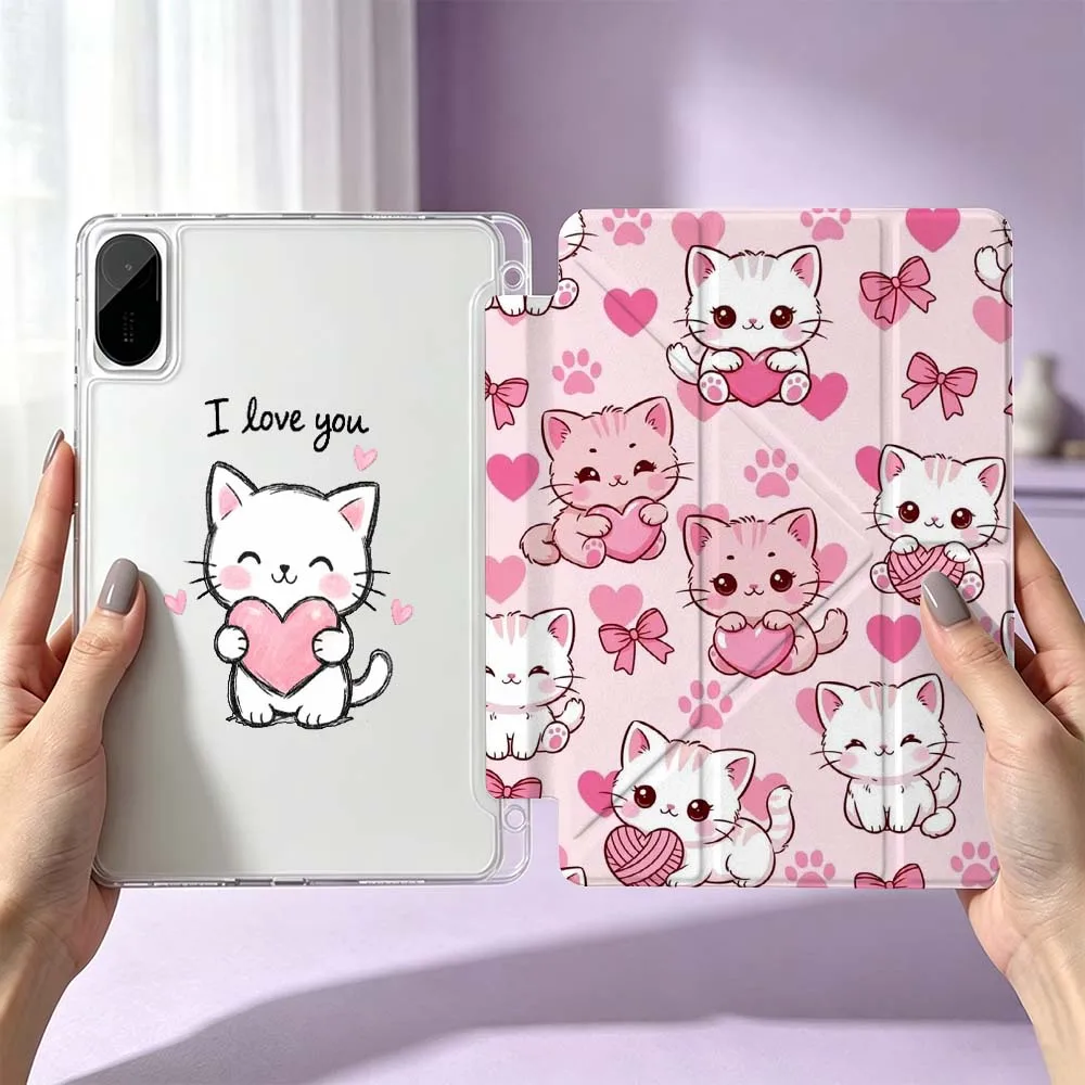 Фото Чехол для планшета Xiaomi Redmi Poco Pad 8 7 6 5 Pro SE 5G 11.2 12.1 11 дюймов 3Y с рисунком розового мультяшного котенка №1