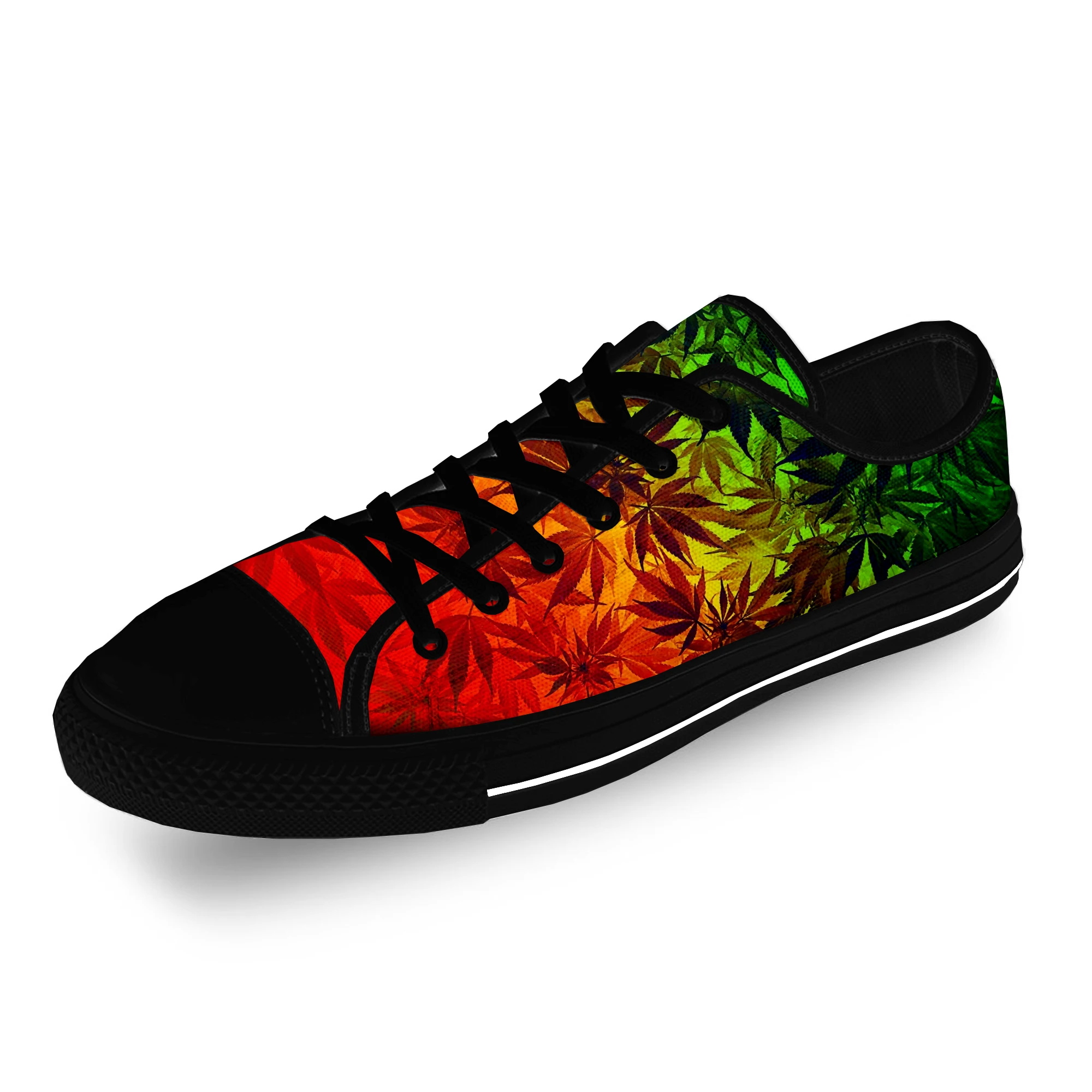

Weed Leaf Pot Cannabis Marijuan Casual Cloth 3D Print Low Top Canvas Fashion Shoes Men Women Lightweight Breathable Sneakers