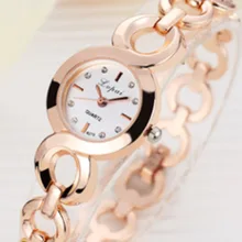 Tike Toker Brand Fashion Bracelet Watch Women Alloy Luxury Watch Quartz Wristwatch Classic Gold Ladi
