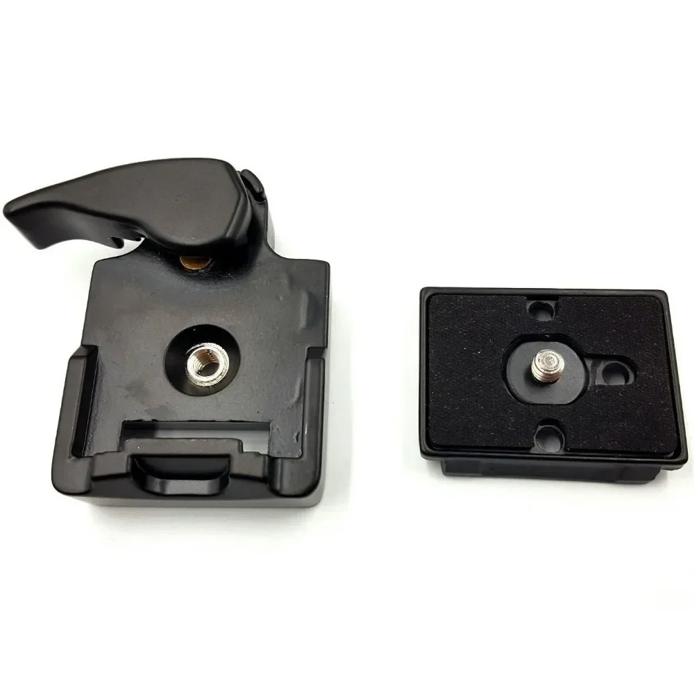 1/4in Camera Quick Mount Seat Assembly Metal Tripod Heads Adapter with Manfrotto 200PL-14 Compat Plate Accessories