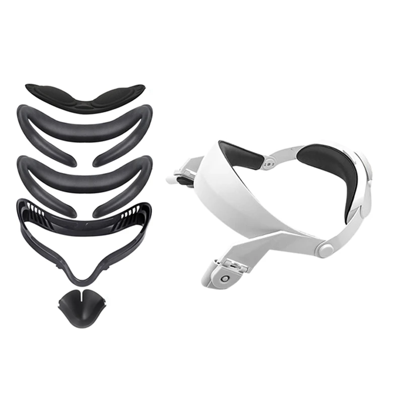 

Набор чехлов для лица 5 в 1 для Oculus Quest 2 и кронштейн для интерфейса лица с регулируемым ремешком на голову для Oculus Quest 2 VR