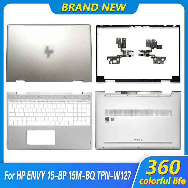 NEW Laptop LCD Back Cover/Front Bezel/Pamrest/Bottom Case/Hinges For HP ENVY X360 15-BP 15M-BP 15M-bq Rear Lid Top Case Silver
