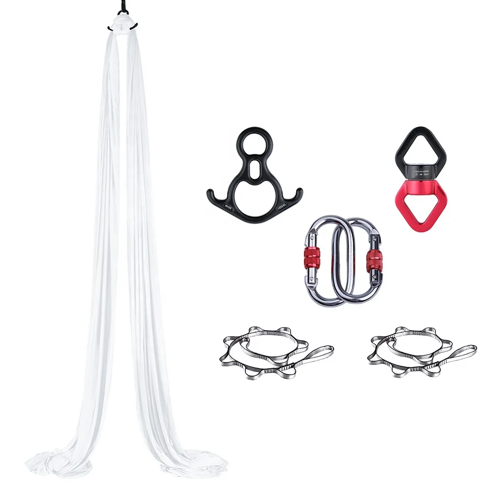 

Yoga Hammock & Hardware Starter Kit Flying Ariel Dance Swing Set Rig Aerial Silk For Home And Outdoor