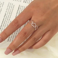 hollow love stitching zircon rings for woman 2021 vintage sexy open ring party joint ring fashion elegant jewelry gifts
