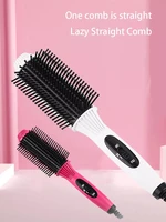 one step hair dryer hot air brush 2 in 1 electric curling straightener iron comb blow anti static hair brush styling tools