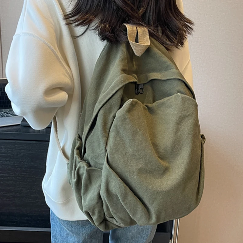 

2023 New Canvas Backpack Schoolbag For Teenage Girls Boys Woman Man Laptop Travel Rucksack Mochilas High Quality