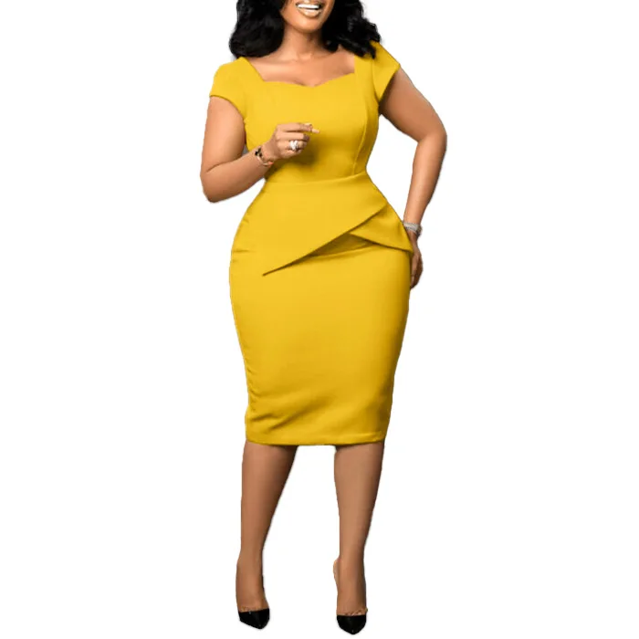 

Женское облегающее платье, классическое офисное платье для женщин, эластичное летнее модное платье в африканском стиле с короткими рукавами, новинка