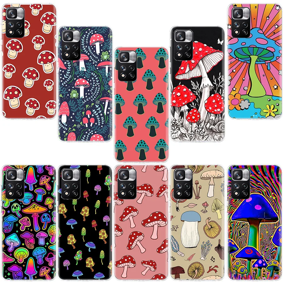 

Rainbow Mushrooms Phone Case For Xiaomi Redmi Note 12 Plus 10 11 Pro 4G 5G 9T 9S 8T 10S 11T 11S 11E 9 8 7 6 5 5A Coque Fundas TP